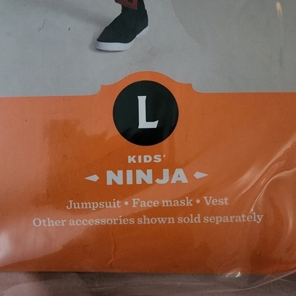 NWT Hyde & Eek! Boutique Kids 3pc Halloween Ninja Costume Large Jumpsuit New - Picture 4 of 5